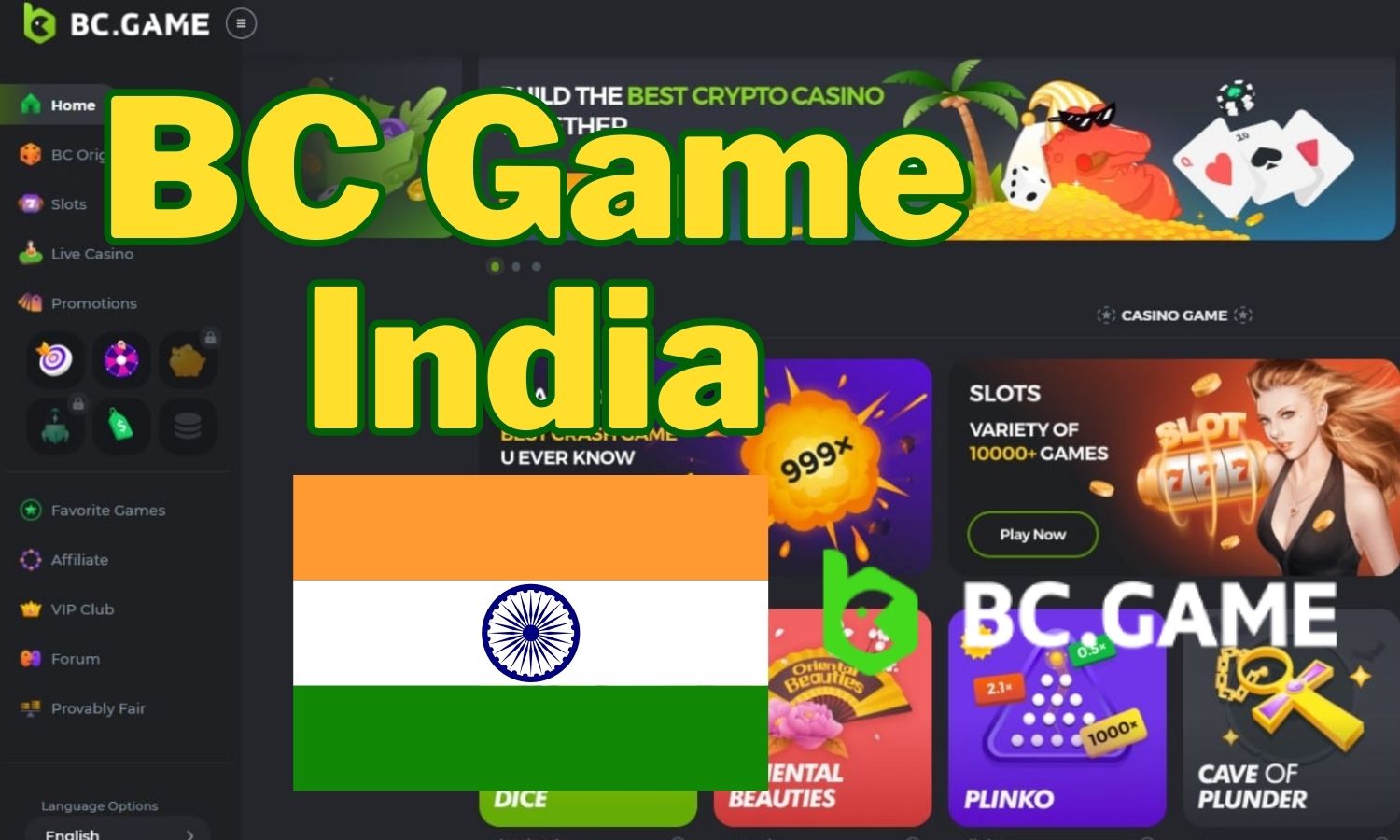 How to play casino at BC Game India website