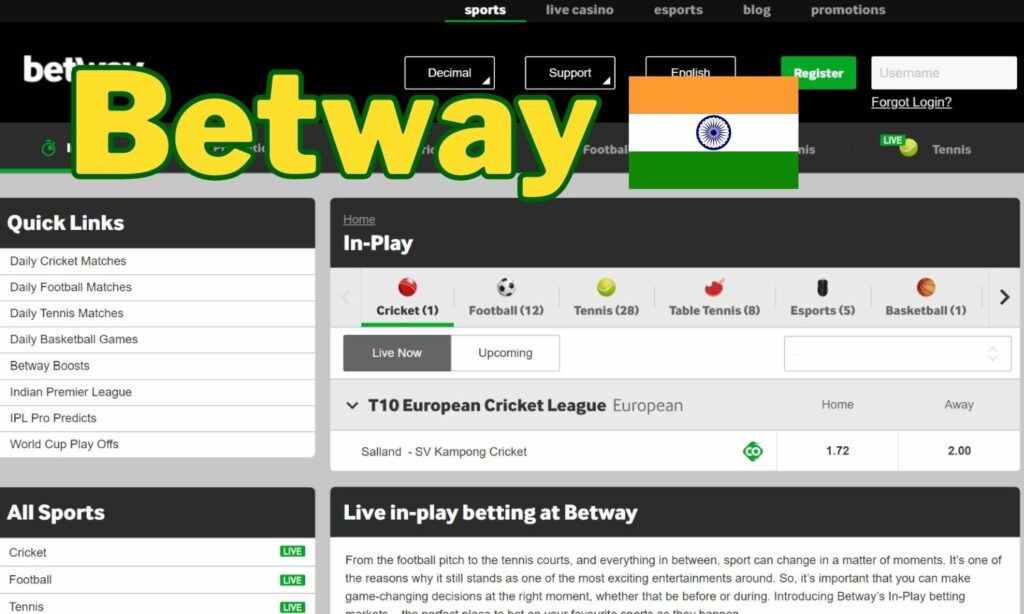 How to bet on sports at Betway India official site