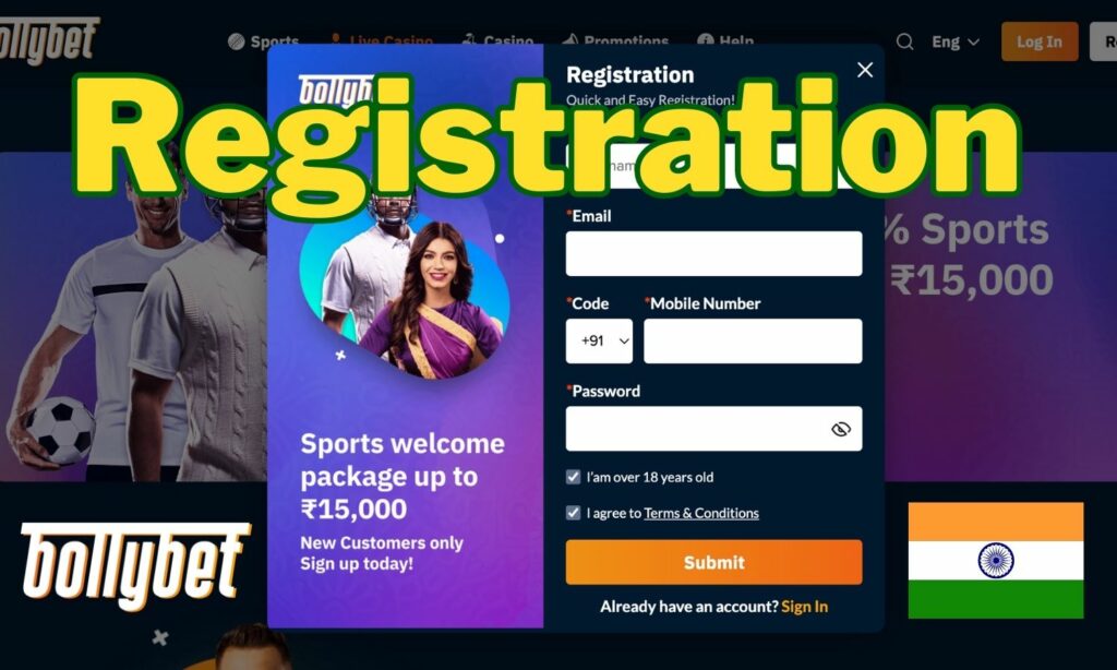 How to register at Bollybet India betting website